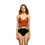 Split swimsuit for women, sexy high waisted and slim, ruffled edge swimsuit for hot spring vacation [OEM]