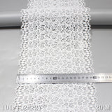 Manufacturer spot polyester light water-soluble embroidery white full-width spiral pattern dot embroidery furniture decorative edge textile lace