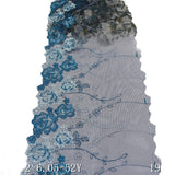 Blue mesh yarn single-sided two-color flower embroidery lace, clothing home textile 19cm lace lace accessories