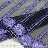 Black mesh purple polyester thread flower embroidery lace, accessories wholesale curtain accessories textile accessories