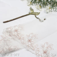 Single and double sides white antique flower mesh embroidery 21cm clothing home textile lace lace accessories DIY