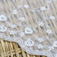 This white mesh polyester thread small floral embroidery lace, wholesale DIY accessories curtain sofa cushion lace