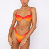 New swimsuit European and American sexy bikini women's steel to tie-dye split swimsuit women's bikini [OEM]