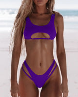 Popular Swimwear Multicolor European and American Sexy Bikini Solid Split Women's Swimwear Bikini [OEM]