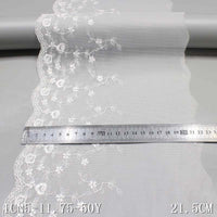 This white mesh polyester thread small floral embroidery lace, wholesale DIY accessories curtain sofa cushion lace