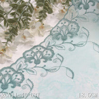 Blue printing unilateral retro lace mesh embroidery 18cm clothing home textile lace accessories