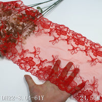 Red bilateral exquisite flower mesh embroidery lace, curtain sofa cushion lace lace accessories DIY