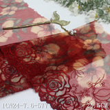 Multi-color printed mesh yarn unilateral rose embroidery lace 21cm clothing home textile lace accessories