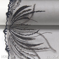 Spot new black polyester thread mesh embroidery with gold thread embroidery sexy transparent mesh underwear textile lace