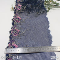 Dark blue unilateral retro flower mesh embroidery 20cm clothing home textile lace lace accessories DIY