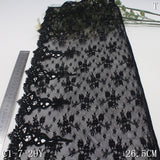 Black warp knitted mesh unilateral water-soluble pattern embroidery lace, curtain sofa cushion lace accessories