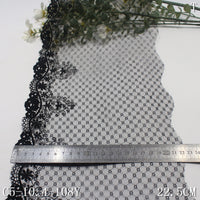 Black warp knitted mesh unilateral French water-soluble embroidery lace, curtain sofa cushion lace accessories