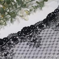 Black warp knitted mesh unilateral French water-soluble embroidery lace, curtain sofa cushion lace accessories