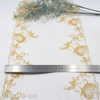 White mesh yarn bilateral antique flower embroidery lace, curtain sofa cushion lace lace accessories DIY