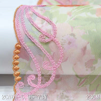 Two Specifications Pink Printed Polyester Thread Embroidery Lace, Accessories Wholesale Curtain Sofa Cushion Textile Accessories