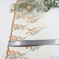 Antique unilateral multi-color flower mesh yarn embroidery lace 18cm lace accessories