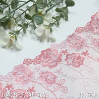 Pink unilateral French two-color flower mesh embroidery, clothing home textile lace lace accessories DIY