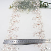 Single and double sides white antique flower mesh embroidery 21cm clothing home textile lace lace accessories DIY