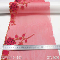 Red mesh polyester thread large flower embroidery lace, wholesale DIY accessories curtain accessories underwear lace