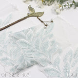 White unilateral antique silver silk leaf mesh embroidery, curtain sofa cushion lace lace accessories DIY