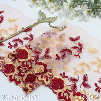 Two-color single-sided antique flower mesh embroidery lace, curtain 16cm lace lace accessories