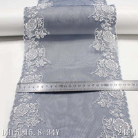 Dark blue polyester thread flower bilateral embroidery lace, accessories wholesale curtain sofa cushion clothing lace