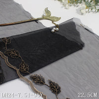 Black unilateral gold silk antique leaf mesh embroidery 22cm clothing home textile lace accessories