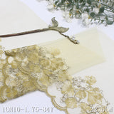 Multi-color unilateral antique gold silk flower mesh embroidery 22cm clothing home textile lace accessories