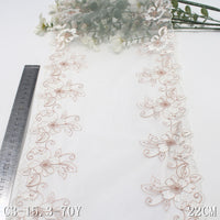 Single and double sides white antique flower mesh embroidery 21cm clothing home textile lace lace accessories DIY