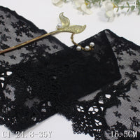 Black warp knitted mesh unilateral water-soluble pattern embroidery lace, curtain sofa cushion lace accessories