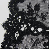 Black warp knitted mesh unilateral water-soluble pattern embroidery lace, curtain sofa cushion lace accessories