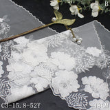 Ben White Unilateral Antique Flower Mesh Embroidery 18cm Curtain Sofa Cushion Lace Accessories