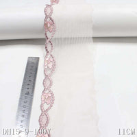 Light pink mesh polyester thread unilateral small flower embroidery lace, wholesale DIY accessories curtain sofa cushion lace