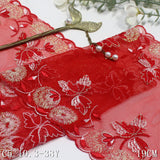 Red Bilateral Gold Silk Flower Mesh Embroidery 19cm Curtain Sofa Cushion Lace Lace Accessories DIY