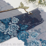 Blue mesh yarn single-sided two-color flower embroidery lace, clothing home textile 19cm lace lace accessories