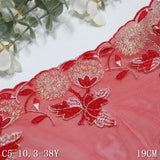 Red Bilateral Gold Silk Flower Mesh Embroidery 19cm Curtain Sofa Cushion Lace Lace Accessories DIY