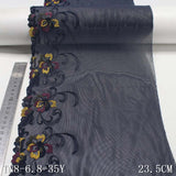 Blue and black polyester thread bullet colored flower embroidery lace, accessories wholesale curtain mother lace