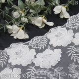 Ben White Unilateral Antique Flower Mesh Embroidery 18cm Curtain Sofa Cushion Lace Accessories