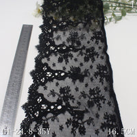 Black warp knitted mesh unilateral water-soluble pattern embroidery lace, curtain sofa cushion lace accessories