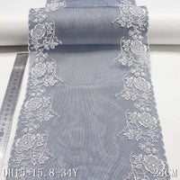 Dark blue polyester thread flower bilateral embroidery lace, accessories wholesale curtain sofa cushion clothing lace