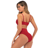 Swimsuit split swimwear European and American sexy bikini high waist swimsuit women's swimsuit wholesale [OEM]