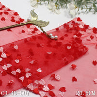 Red bilateral color matching small love mesh embroidery 20cm curtain sofa cushion lace accessories