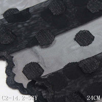 Black mesh spotted polyester thread embroidery lace, accessories wholesale curtains clothing accessories textile accessories