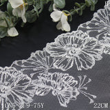 This white silver silk antique flower mesh embroidery 22cm clothing home textile lace lace accessories DIY