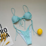 Cross border popular European and American swimwear bikini multi-color sexy split women's swimwear bikini wholesale [OEM]