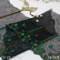 Black unilateral antique small floral mesh embroidery 14cm clothing home textile lace lace accessories DIY