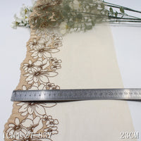 Multi-color mesh antique gold thread flower embroidery lace 21cm lace accessories