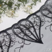 Black unilateral gold silk love flower mesh embroidery, curtain sofa cushion lace lace accessories DIY