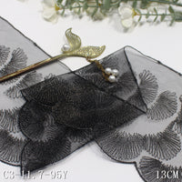 Multi-color unilateral silver silk antique leaf mesh embroidery, curtain sofa cushion lace lace accessories DIY