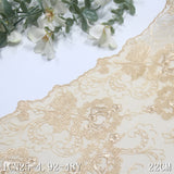 Apricot unilateral exquisite antique flower mesh embroidery 22cm clothing home textile lace accessories